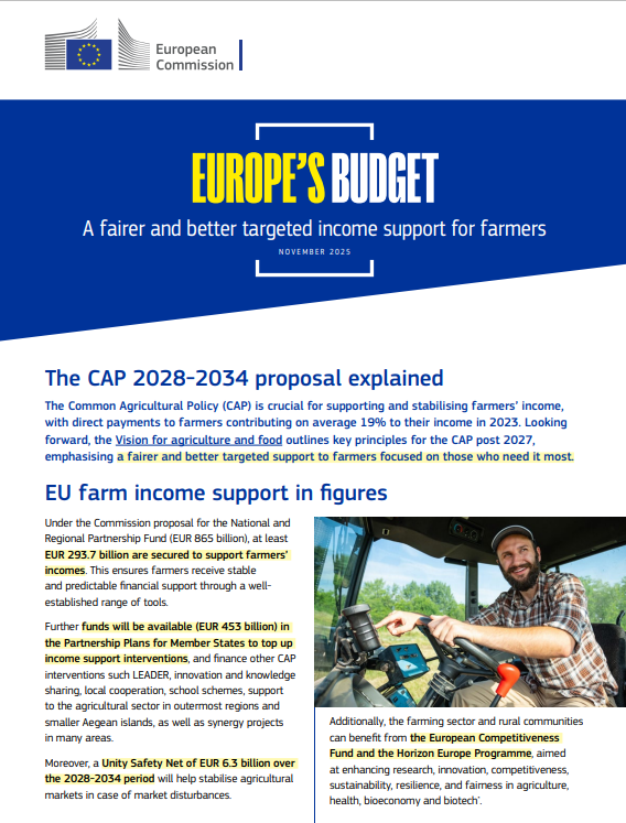 EUAgri's tweet image. 🌾Today at the AGRIFISH Council, Ministers discuss a key question for the future of the #CAP post-2027: 

how income support can be distributed more fairly, better targeted and fit for the challenges ahead.
 
📄 Discover more in our factsheet: link.europa.eu/mHWkrq