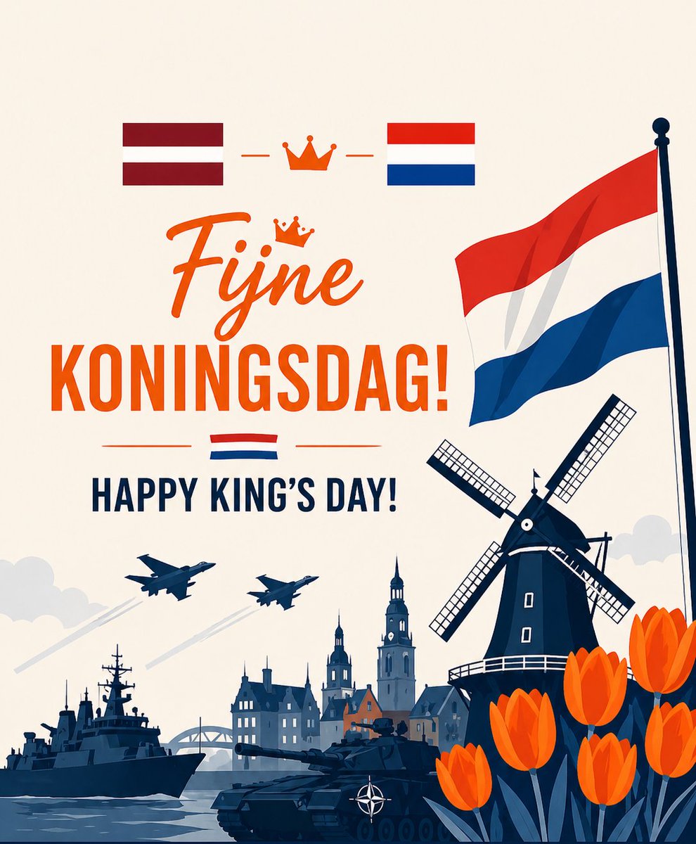 AndrisSpruds's tweet image. 🇱🇻🤝🇳🇱 Greetings to our close partner and NATO ally, the Netherlands, on the occasion of King’s Day!

Fijne Koningsdag! Happy King’s Day! #StrongerTogether #WeAreNATO

@NLinLatvia | @DilanYesilgoz