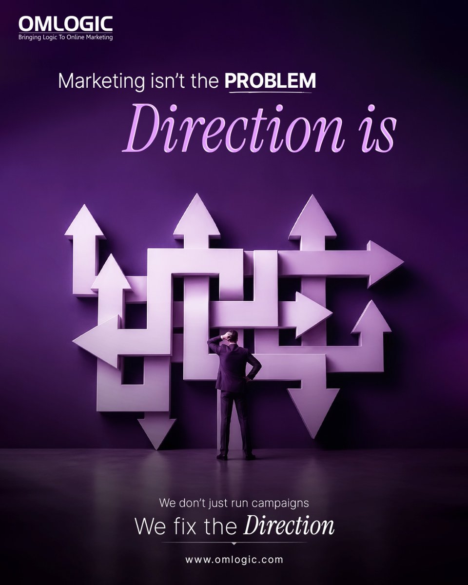 OMLOGIC's tweet photo. Most brands are doing something.
Few know if it’s working.

We don’t just run campaigns.
We fix the direction.

Because random marketing = random results https://t.co/f8agIi87QO