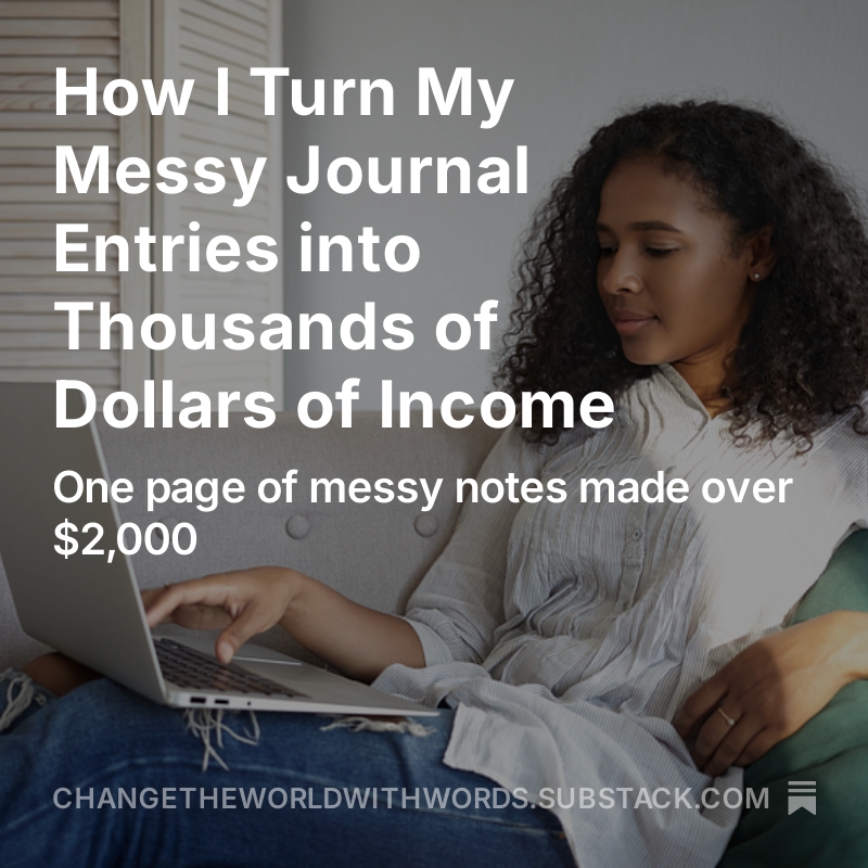 KarenBanes's tweet image. Turning my messy, "brain dump" moments into significant online income.
#Writing #Journaling #MondayBlogs 
changetheworldwithwords.substack.com/p/how-i-turn-m…