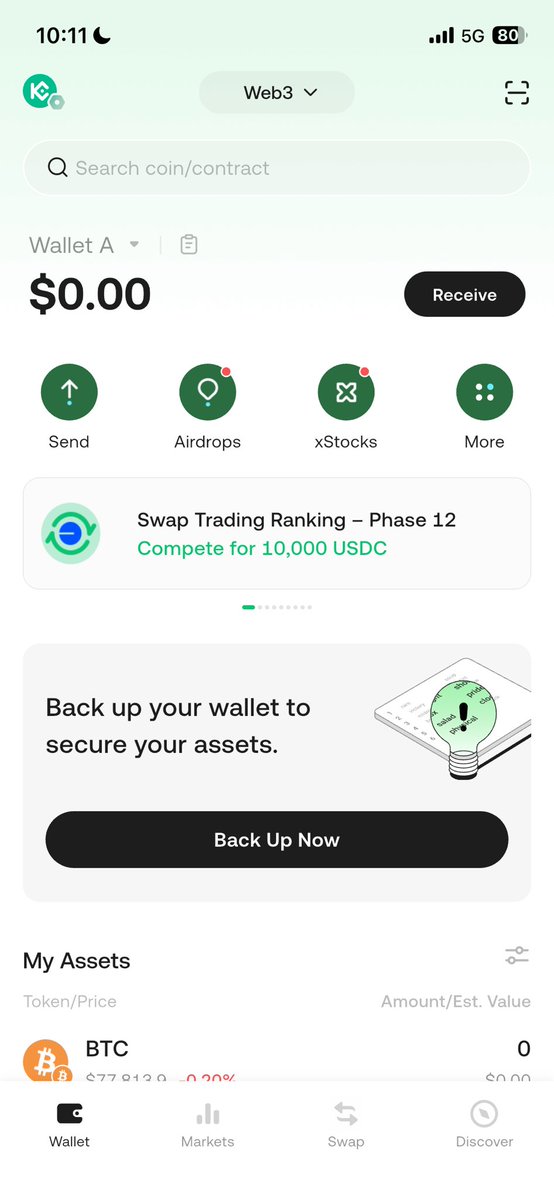 SKYWALKER_t25's tweet image. Just created my web3 wallet on #KuCoin