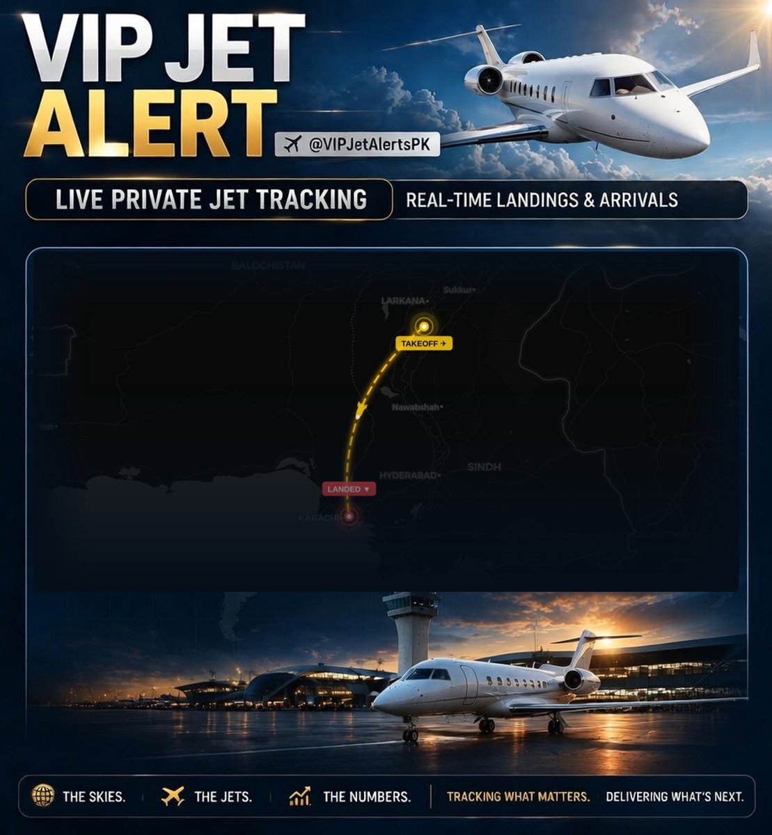 VIPJetAlertsPK's tweet image. 🛬 Murad Ali Shah's Jet has just landed!

📍 Arrived at: Pakistan Air Force Base Faisal (OPSF)
🕐 Arrival time: 01:46PM PKT
🛫 Departed from: Moenjodaro Airport (OPMJ) at 01:16PM PKT
⏱️ Flight time: 29 min
⛽ Est. fuel used: ~387 litres

✈️ SINDH2

#SINDH2 #Pakistan #Aviation