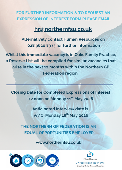 gp_northern's tweet photo. 🚨We’re recruiting – GP with Enhanced Skills in Primary Care Surgical Services (GPES)

Closing Date: 12 noon, Monday 11th May 2026
Interview Date: W/C Monday 18th May 2026

➡️For further information and to download an application pack visit
https://t.co/1woMukVWd5 https://t.co/g6SWzqzMMa