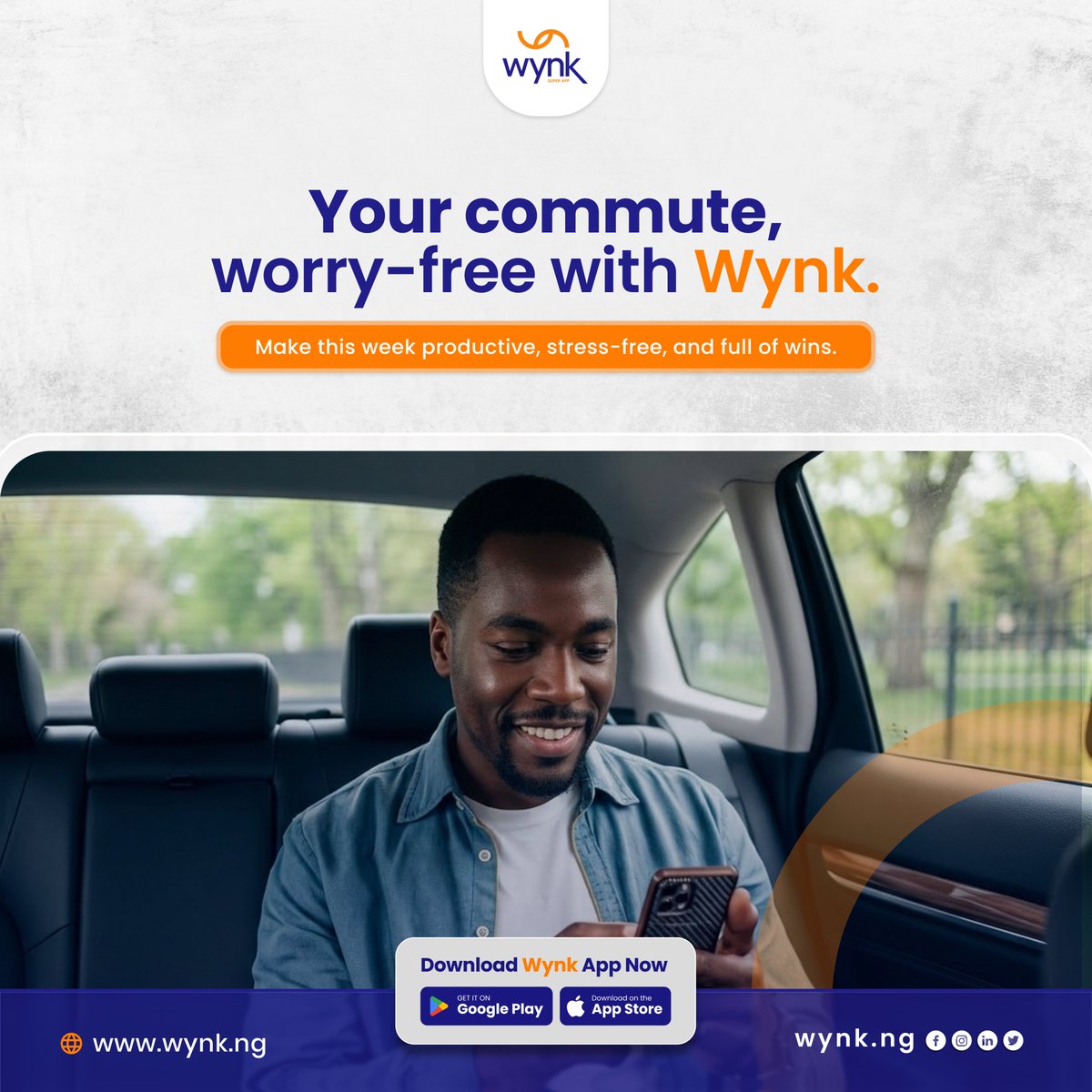 Wynkofficial's tweet photo. New Week, Better Commutes! ✨

Less stress. Better commutes with Wynk. 🚖💙

Start your week the easy way with smooth, reliable rides that keep you moving without the usual hassle. 

#newweek #bettercommutes #ridewithwynk #wynkride #stressfreecommute #startstrong #movesmart https://t.co/m3psdSJY9O