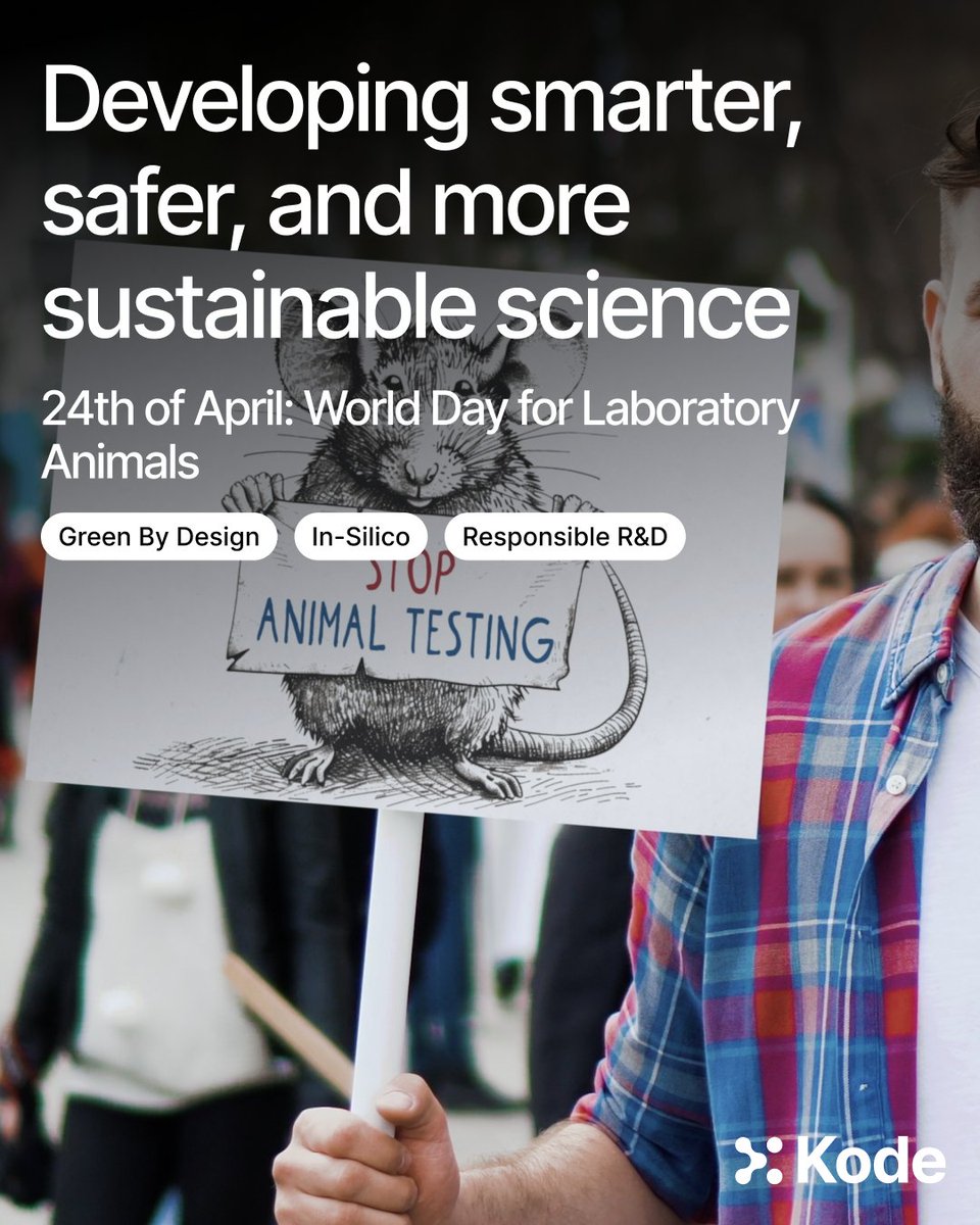 kode_solutions's tweet photo. On the occasion of the #WorldDayForLaboratoryAnimals, last friday, we reaffirm our commitment to building tools making research more predictive, sustainable and increasingly less dependent on animal testing
 #GreenChemistry #InSilico #NAMs #Chemoinformatics #REACH #Innovation https://t.co/U8GxhBdp3e