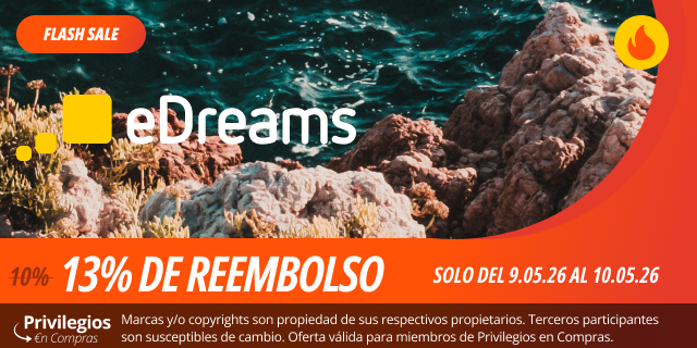 Privicompras's tweet photo. #FlashSale Solo hoy y mañana, 9 y 10 de mayo, disfruta de un 13% en todas tus reservas en eDreams realizadas a través de #PrivilegiosenCompras. ¡Aprovecha! https://t.co/gzX6AZ9nDV