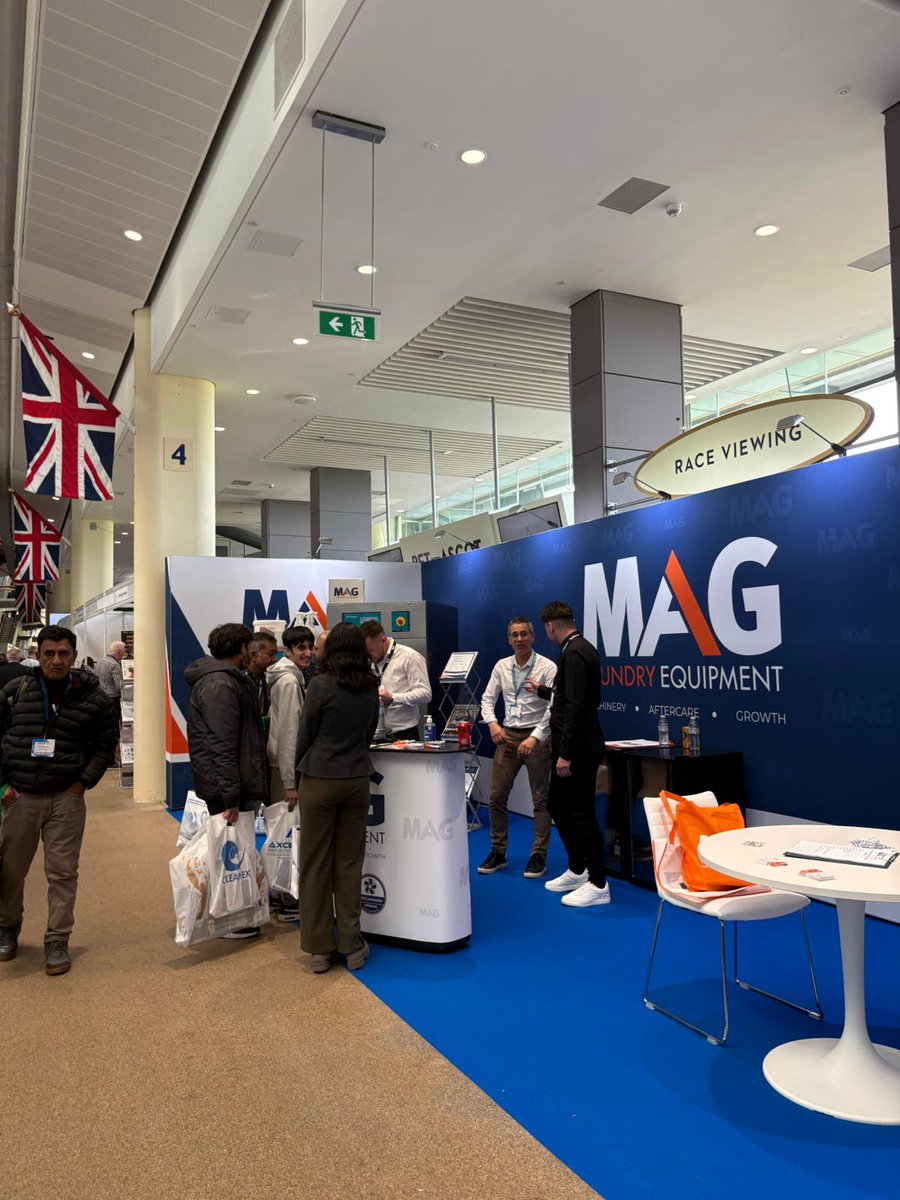 laundrymachines's tweet image. It’s Day 2 of CleanEx 2026 at Ascot Racecourse! Pop over and say hello to MAG Laundry Equipment we’re here all day 

#CleanEx2026 #Laundry #CommercialLaundry #OutdoorLaunderette #IndustrialLaundry #LaundryShow #Launderette