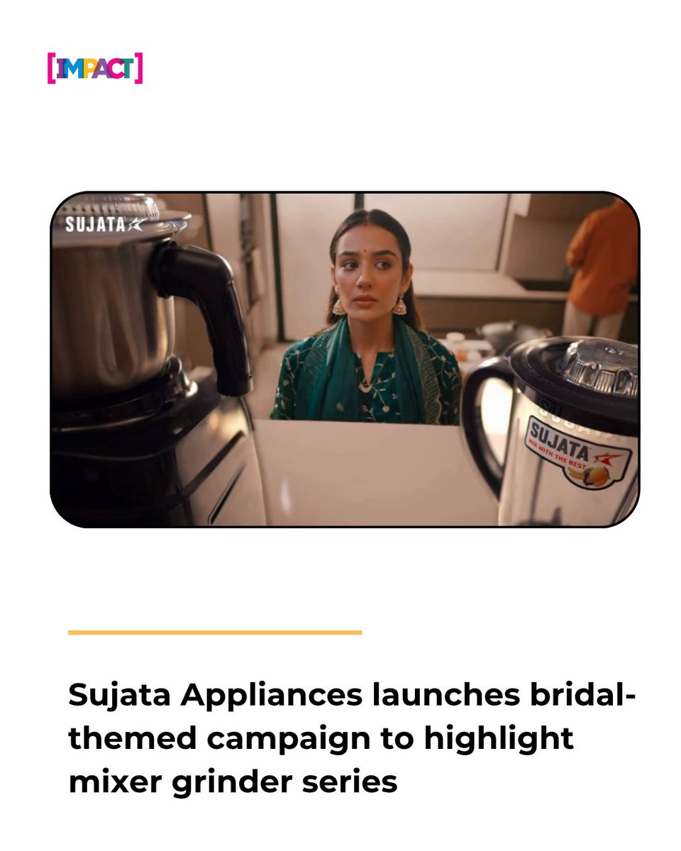 IMPACT_onnet's tweet image. Sujata Appliances launches a bridal-themed campaign to spotlight its mixer grinder range, positioning it as a must-have for modern Indian kitchens during the wedding season.

Read more on - impactonnet.com/more-from-impa…

@Sujatahomeappli 

#SujataAppliances  #IndianWeddings #Marketing