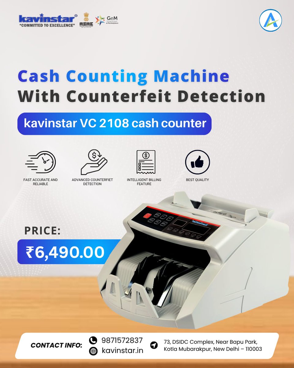 Kavinstarindia1's tweet image. Fast. Accurate. Reliable. 
KAVINSTAR VC 2108 Cash Counter with counterfeit detection.
💰 ₹6,490
📞 9871572837
🌐 kavinstar.in⁠
#CashCounting #BusinessTools #RetailIndia #StartupTools #MoneyMachine #FinanceTech #SmartBusiness