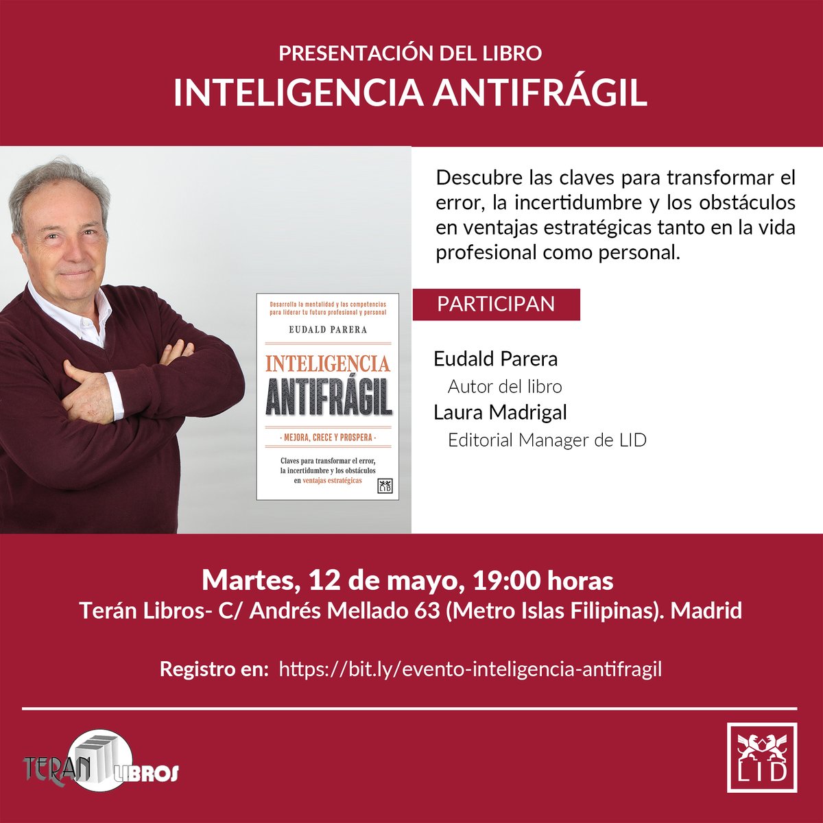 Presentación del libro en Madrid
Inteligencia Antifrágil, sus competencias !!!

Registrate:
docs.google.com/forms/d/e/1FAI…