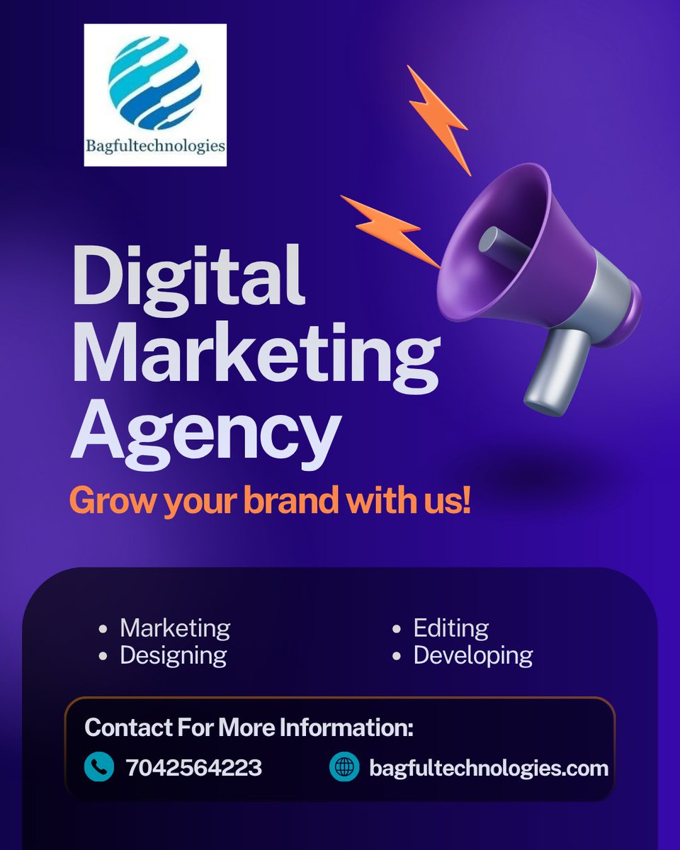 bagfultech's tweet image. Bagful Technologies helps your brand grow with smart marketing, design, editing &amp;amp; development services that boost visibility and conversions.

#DigitalMarketing #SEO #SMM #UK #USA #CA #AUS #Noida #BagfulTechnologies #SEO #OnlineGrowth
☎ +91 7042564223
🌐bagfultechnologies.com