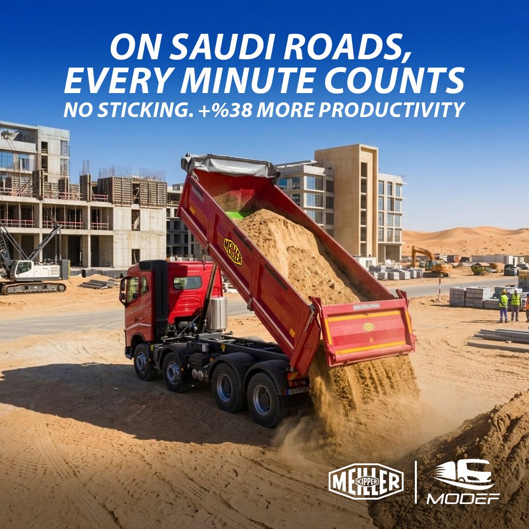 modef_sa's tweet photo. On Saudi roads, every delay costs you
Sticking loads = lost time &amp; profit
With #MEILLER + #MODEF
No sticking
+38% productivity
Built for Saudi Roads

على طرق السعودية، كل تأخير = خسارة
تلاصق الحمولة = وقت ضائع + أرباح أقل
مع مودف
 +38% إنتاجية
مصممة لطرق المملكه
#MODEF #MEILLER https://t.co/NZeVp8fyrn