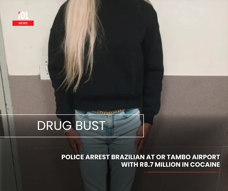 IOL's tweet image. The police have announced the arrest of a Brazilian national at OR Tambo International Airport after they discovered cocaine worth R8.7 million in the suspect’s luggage.
#news #police #arrest #Brazilian #national #cocaine #luggage #ORTamboInternationalAirport 
Read on