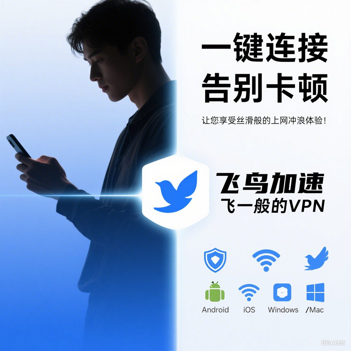 飞鸟VPN加速器，注册送免费时长 tweet media
