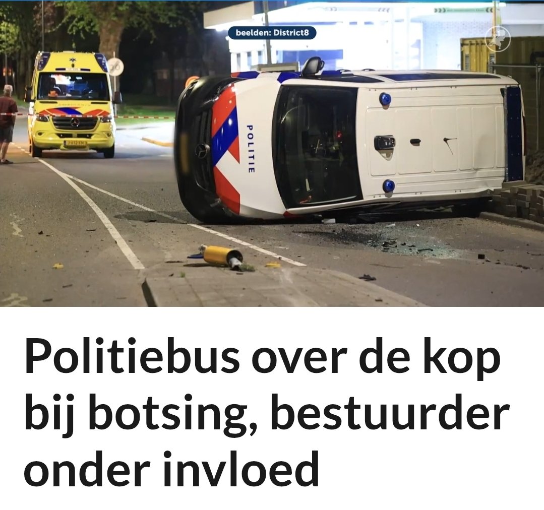 Ongeval met politievoertuig tijdens Koningsnacht in Rozenburg