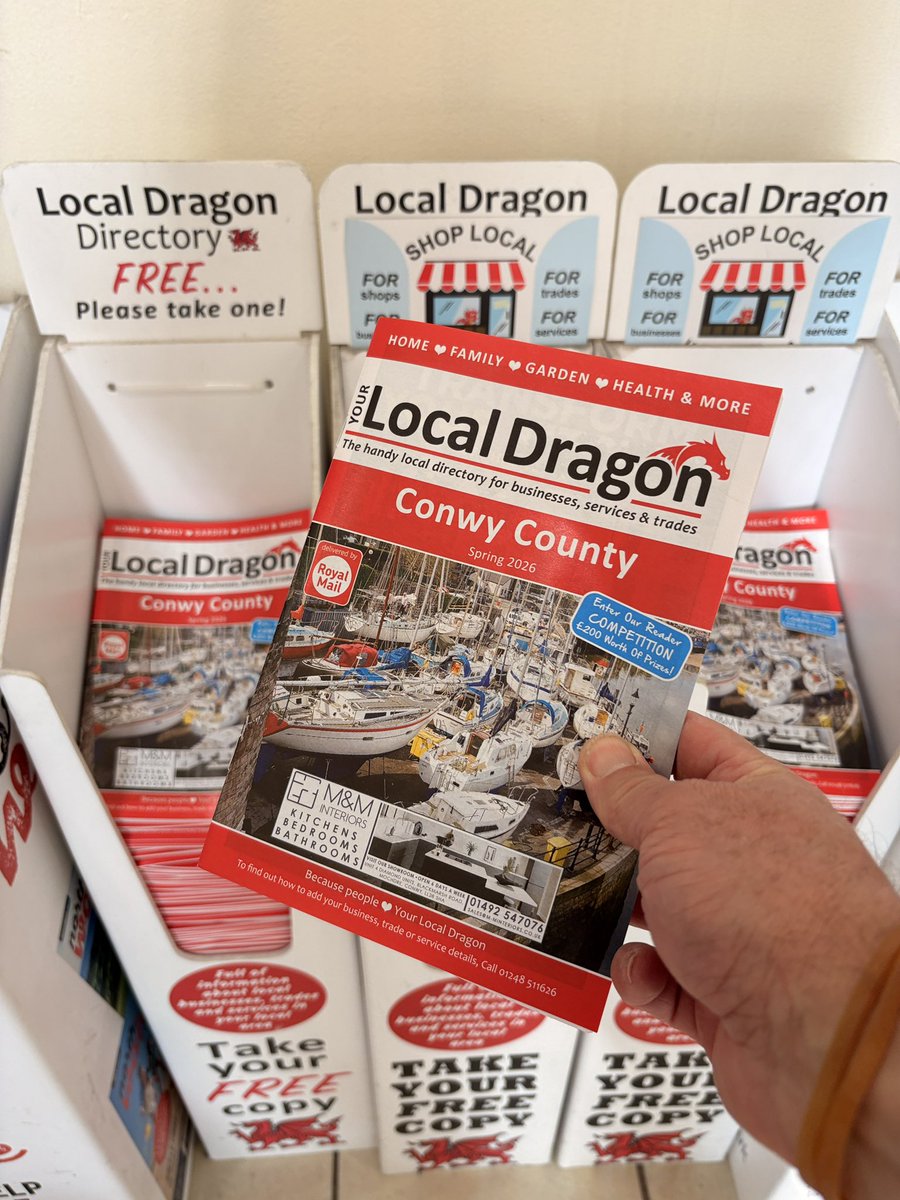 localdragons's tweet image. Handy local FREE Summer issues of Your Local Dragon directories are back at @bayviewshopping and @venuecymru #colwynbay #llandudno #conwy 
pop one in your bag when you go shopping!
🙌🏻 📖 📕 📖 📕 📖 🛍️ 🛒 
Support local businesses 
Keep in contact with local people 
Keep it handy