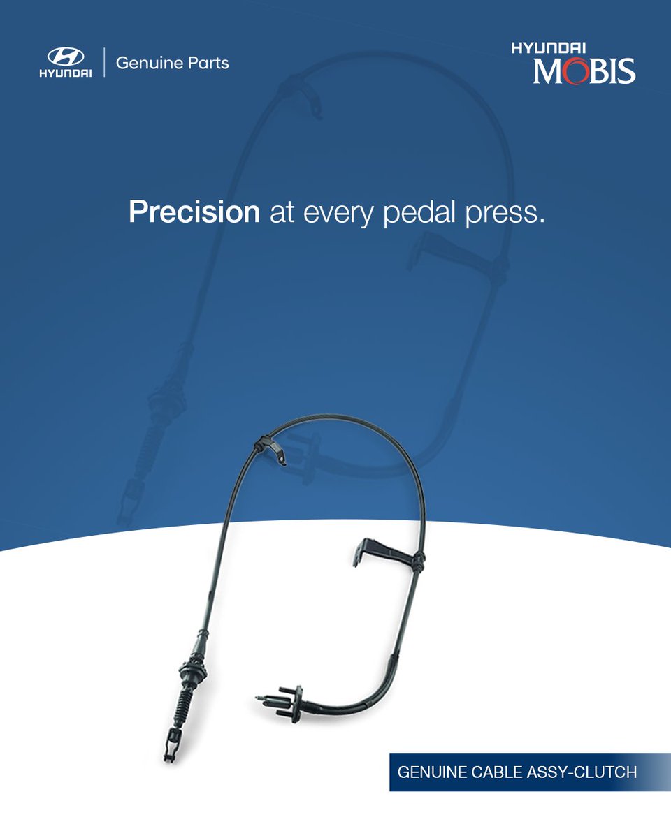 HyundaiMobisIN's tweet image. Genuine Cable Assy-Clutch for a light touch and sharp gear transitions.
#HyundaiMobis #GenuineParts #CarCare #CarMaintenance #DriveSmooth