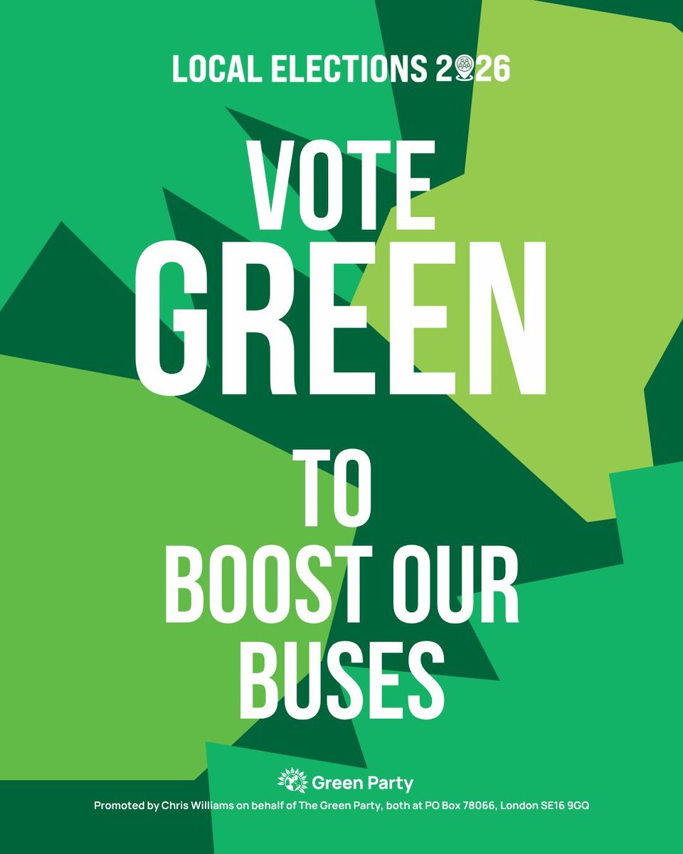 The experiment of bus privatisation has been an unmitigated disaster.

Green councillors will campaign for publicly-controlled buses and free bus fares for all people under 22 years.

Vote Green on 7 May to boost our buses 🚌