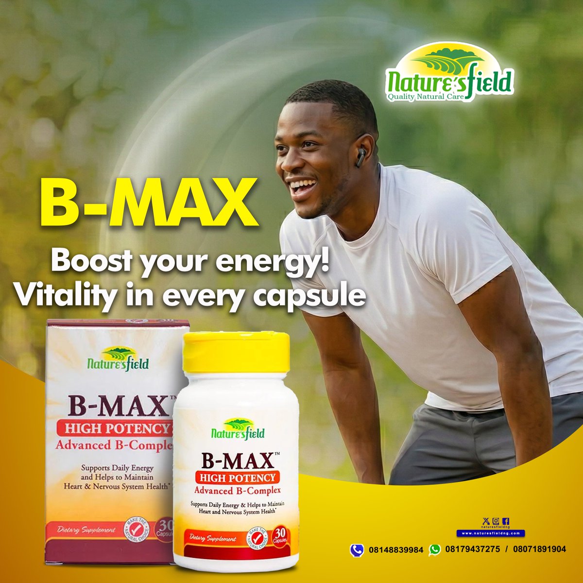 NaturesfieldNg's tweet image. Low energy. Weak body. Always tired for no reason?

That’s not “stress”… that’s your body lacking what it needs.

Fix it properly with B-Max.

#HealthFirst #HealthyLiving #Wellness #Vitamins #Supplements #BMax #Naturesfield