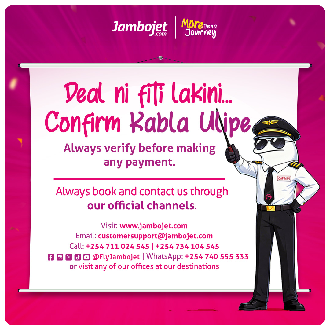 Deals bado ziko, but not for long. Fly for KES 6,000 one way and turn your May plans into something More Than A Journey. Whether it’s the coast calling, biashara in the city, or a quick escape, this is your sign to go.

Book now on our website for Travel Period: 4th–31st May. ✈️