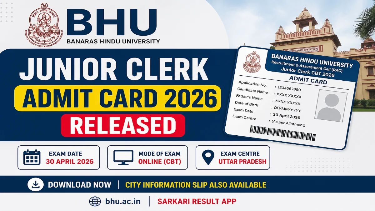 Sarkari_Result1's tweet image. #BHU Junior #Clerk Admit Card 2026 Out
@Sarkari_Result1 #SarkariResult 

Click Below Link To Download👇
sarkariresult.app/bhu-junior-cle…