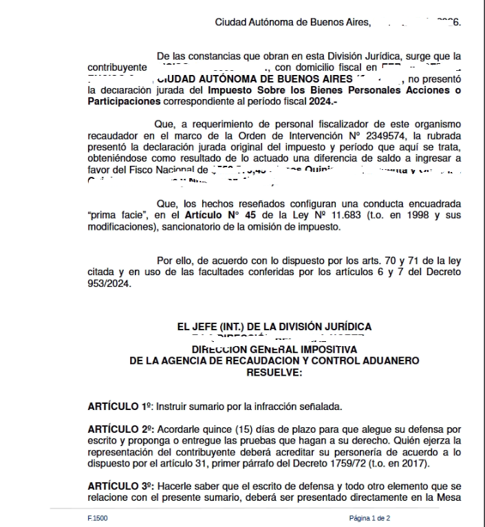🚨🚨Multa del articulo 45 por falta de presentación🚨🚨 
En general ARCA no hacia multas de omisión de impuestos  del art 45 por falta de presentación de declaración jurada (cuando no habia rectificativa) 
Pareciera que cambio el criterio o solo le toco a este contribuyente?
les