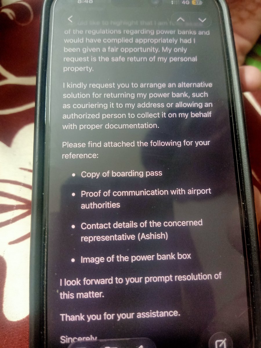 userPatelAman's tweet image. Strong but polite During my flight with Akasa Air, my power bank was seized. I emailed multiple times but got no response. Need urgent resolution &amp;amp; update on return/compensation. #Poorcustomerservice. #AkasaAir @AkasaAir  @DGCAIndia  @MoCA_GoI @ajeetbharti @PMOIndia