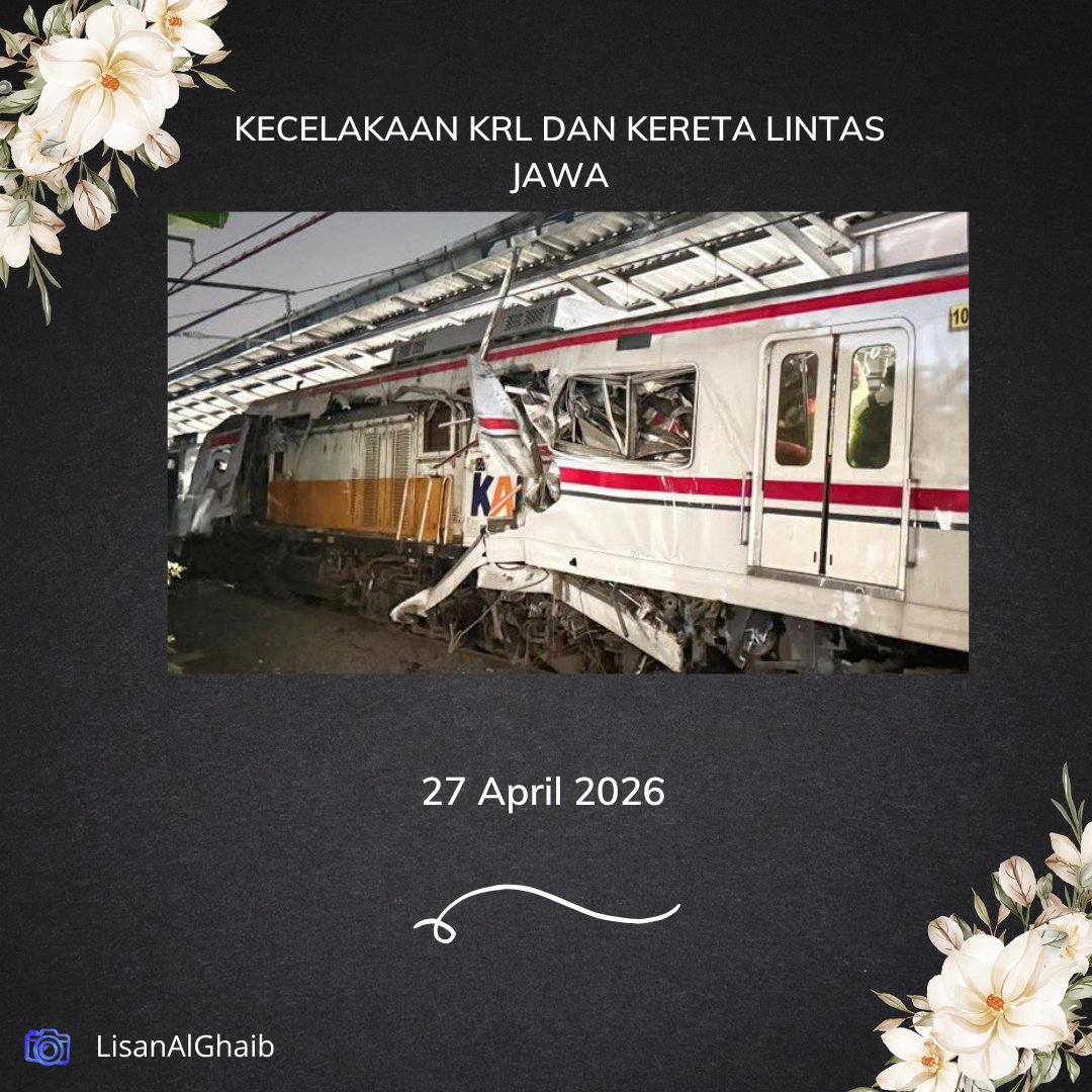 Not eaJ or Jars related 🥀

Kabar duka; Kecelakaan KRL dan kereta lintas jawa terjadi di Stasiun Bekasi Timur. Gerbong khusus wanita menjadi gerbong paling hancur dalam kecelakaan ini.
Jika kerabat kalian belum ada kabar bisa menghubungi;
Nomer Whatsapp resmi PT KAI