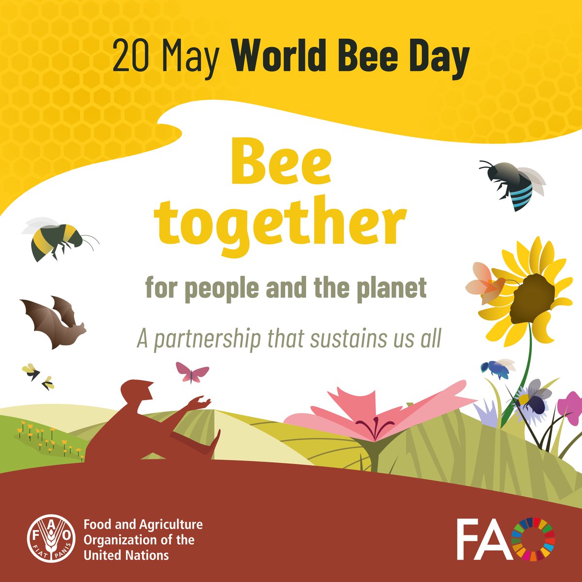 FAOKazakhstan's tweet image. 2026 жылғы Дүниежүзілік аралар күніне дайындалыңыз 🐝

«Адамзат пен жер ғаламшарымыздың игілігі үшін бірге — бәрімізді қолдайтын серіктестік». 20 мамырда адам мен ара арасындағы ерекше байланысты атап өтейік!

 🔗fao.org/world-bee-day/…

#WorldBeeDay #SaveTheBees #АраларКүні