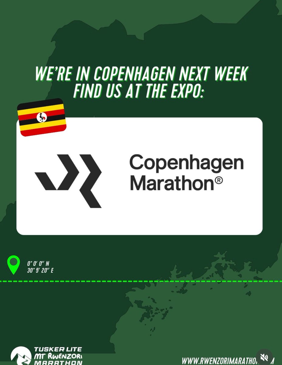 BREAKING NEWS! 

RWENZORI MARATHON 2026 

Next week for  <a href="/RwenzoriMarathn/">Tusker Lite Rwenzori Marathon</a> , all roads lead to COPENHAGEN MARATHON were 22k runners are turning up. 

RWENZORI MARATHON will have a stand and will work with Ugandan embassy in COPENHAGEN. 

End of May 2026, RWENZORI MARATHON team