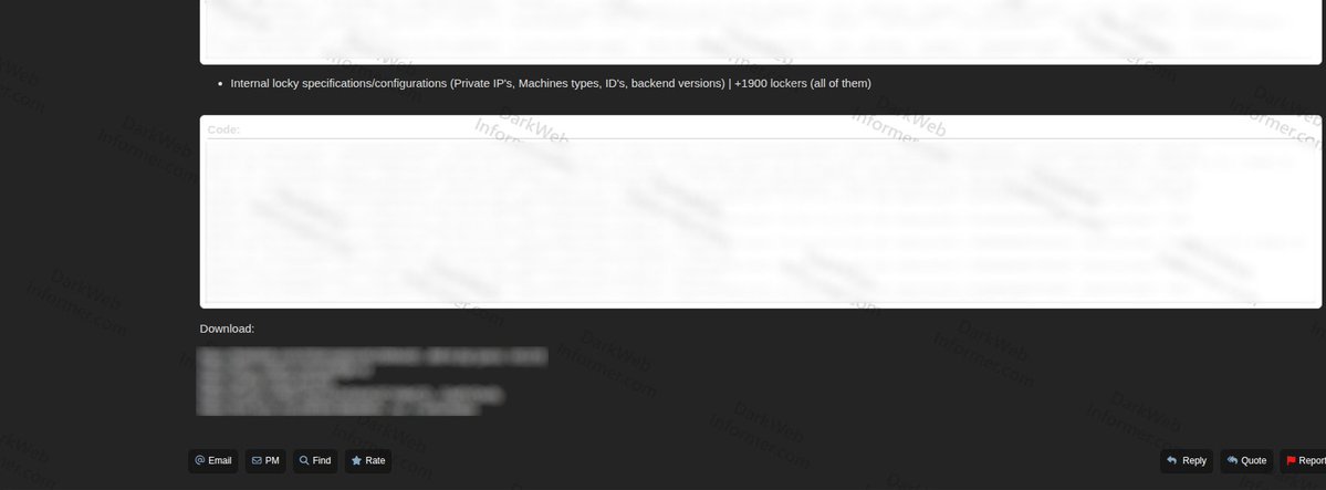 ‼️🇵🇹 CTT (Correios de Portugal), Portugal's national postal carrier, has allegedly been breached, with customer data and internal infrastructure details from its Locky smart parcel locker network leaked on a popular cybercrime forum.
⠀
‣ Threat Actor: Boogeymann
‣ Category: