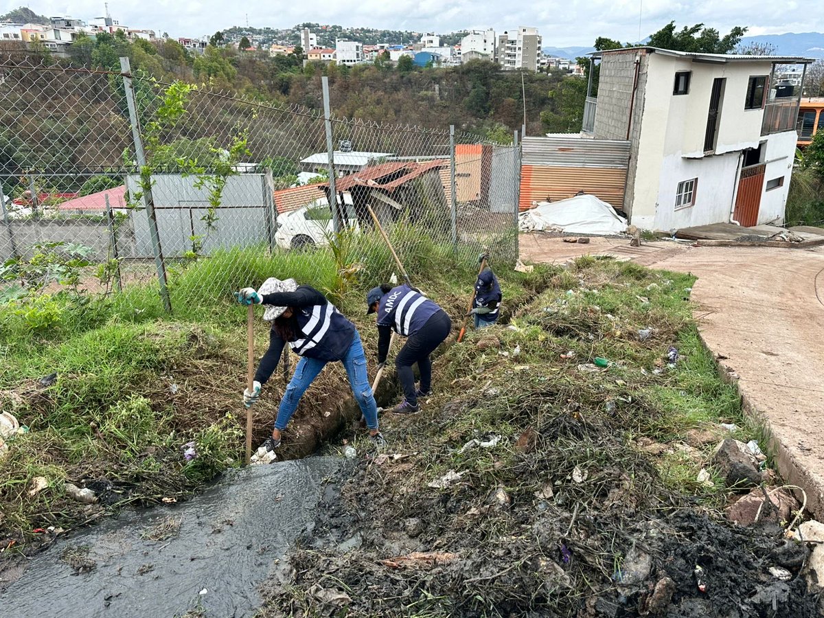 amdc_verde's tweet photo. Iniciamos una nueva semana recorriendo la ciudad. En la colonia Nueva Suyapa trabajamos en la limpieza de cunetas como parte de las acciones preventivas por la llegada de las lluvias.

¡Ahora actuamos para reducir riesgos! https://t.co/c54xYNsuEu