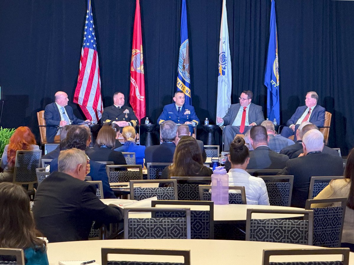 DOTMARAD's tweet photo. Maritime dominance isn’t just a goal—it’s a national security imperative. ⚓🇺🇸

This week at #SeaAirSpace2026, MARAD leadership made one thing clear: a dominant maritime nation requires a powerhouse Merchant Marine.

From the main stage, Administrator stephen carmel laid out our strategic roadmap for "Restoring America’s Maritime Dominance." 

Meanwhile, Chief of Staff Anthony Fisher  spoke about turning these plans into progress: focusing on fleet expansion and revitalizing our workforce.

The U.S. Maritime Administration is committed to strengthening our U.S.-flag fleet, modernizing our shipyards for the future, supporting the maritime industry, and bolstering our national security. 💪