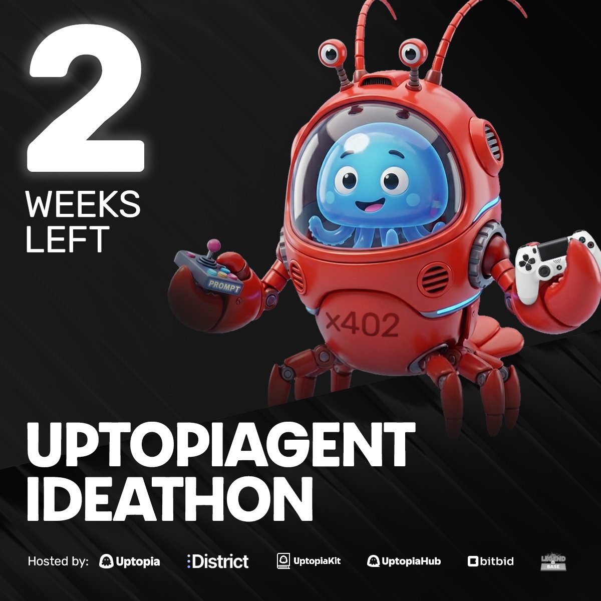 Uptopia_xyz's tweet photo. The future of dApps is agentic, and that paradigm shift has already begun.

Uptopiagent Ideathon is calling for bold concepts that make AI agents, x402 payments, and agent-powered dApps/games great on Base.

Only 2 weeks remaining to enter

Standout entries from this past week🧵 https://t.co/Ae7vpPSXui