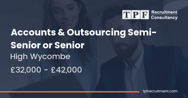 RecruitmentTpf's tweet image. New Job!! Accounts &amp;amp; Outsourcing Semi-Senior or Senior, £32,000 - £42,000 - #HighWycombe. paiger.link/446811381