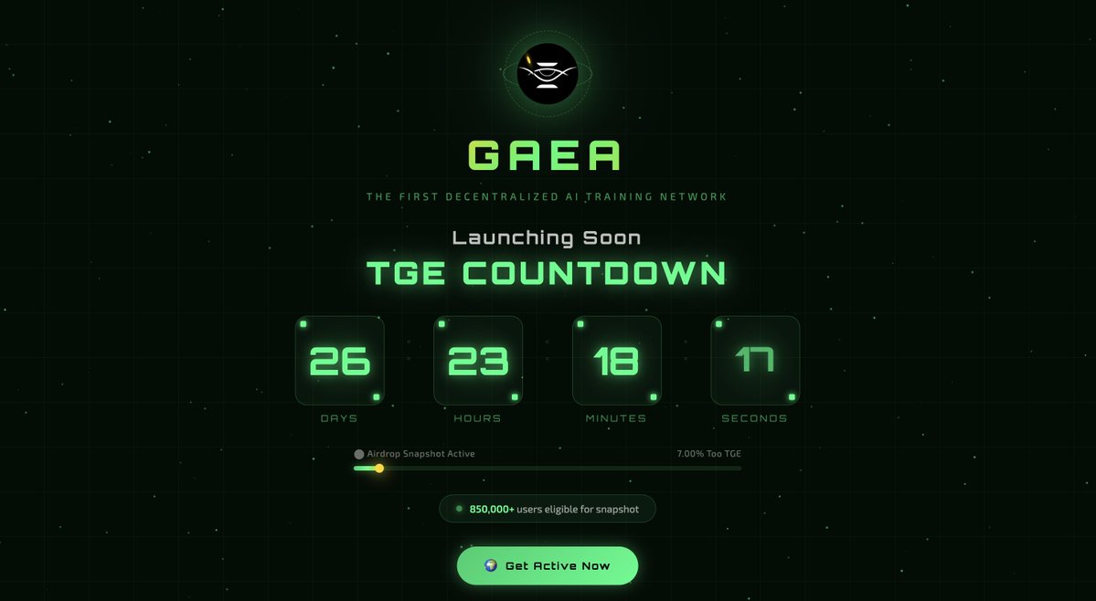 0xOwie's tweet image. 27 days away from @aigaealabs TGE⌛️

27/04/2026

#GAEA #TGE #Countdown