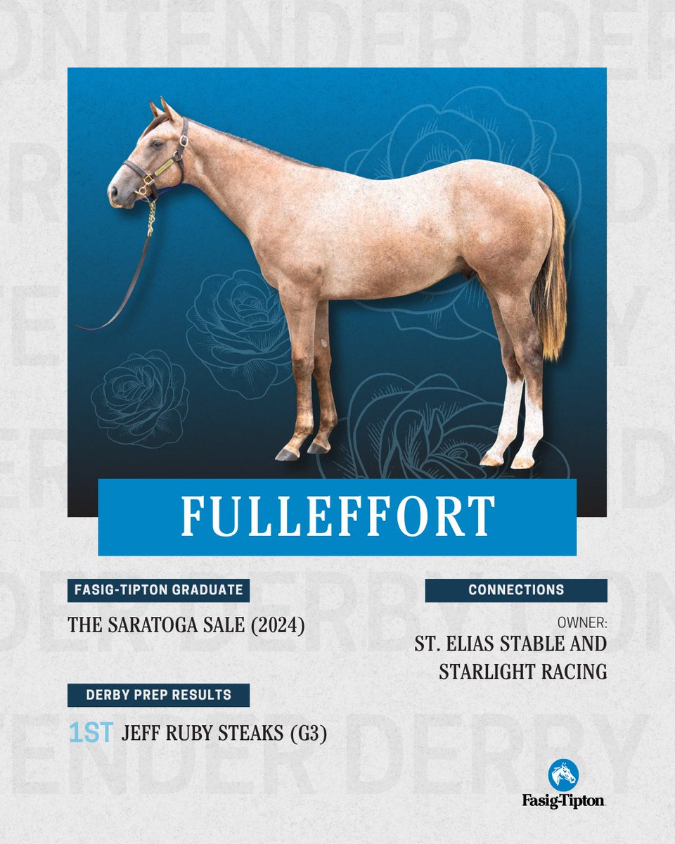 FasigTiptonCo's tweet photo. Post #20 - Fulleffort, a graduate of The Saratoga Sale https://t.co/dZ83NCUrKr