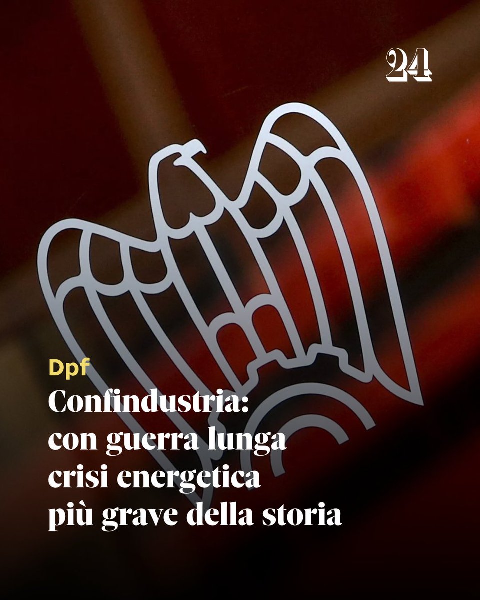 sole24ore's tweet image. ➡️ Leggi l'articolo: ilsole24ore.com/art/dfp-confin…

#Confindustria #energia #guerra #IlSole24Ore