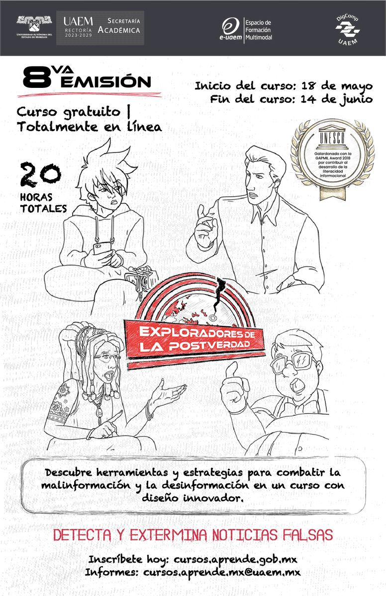 ¿Fake news o información real? 🤔

Desarrolla habilidades para analizar fuentes y tomar decisiones informadas.

MOOC Exploradores de la Posverdad vs. Noticias Falsas.

📣 Inscríbete al curso hoy:
 cursos.aprende.gob.mx/courses/course…