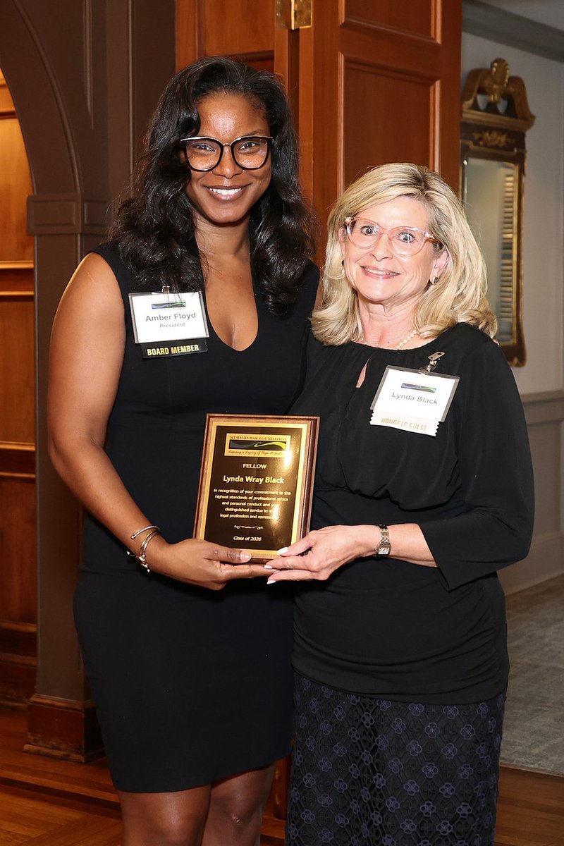 memlawschool's tweet photo. Congrats to our very own Prof. Lynda Black on being named a Memphis Bar Foundation Fellow recently! MBF President Amber Floyd (JD '10) and the Foundation also selected a host of other stellar attorneys and judges to become Fellows this year, with MANY of them also being alums! https://t.co/BaCuaw6Oq0