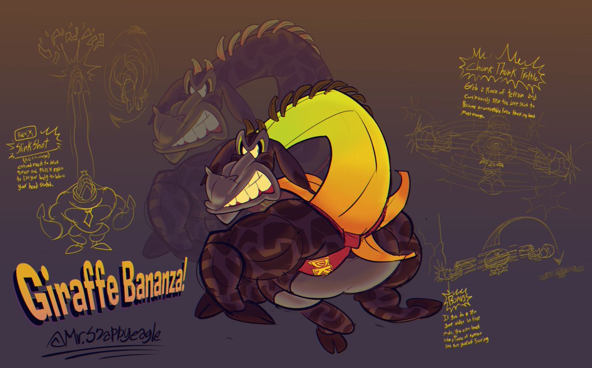 MrSnappyeagle's tweet photo. Giraffe Banana concept art 1/2 https://t.co/9JHsEv9ENJ