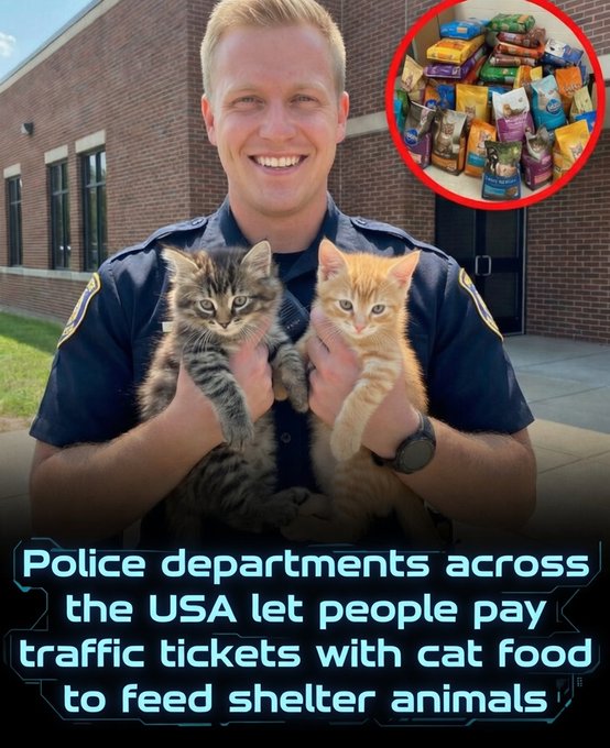 Rainmaker1973's tweet image. Parking enforcement is getting a heartwarming upgrade: in several U.S. communities—most notably Muncie, Indiana—police departments have allowed residents to settle certain parking tickets by donating cat food, kitten food, or litter to local animal shelters instead of paying cash