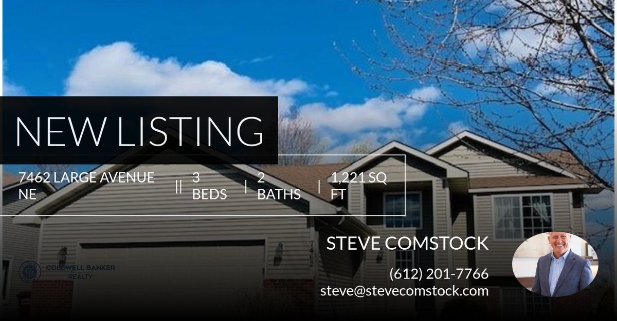 stevecomstock's tweet photo. 📍 New Listing 📍 Take a look at this fantastic new property that just hit the market located at 7462 Large Avenue Ne in Otsego. Reach out here or at (612) 201-7766 for more information

Steve Comstock
Comstock &amp; Company https://t.co/zuBNMklyLD https://t.co/3ONFLSonrR