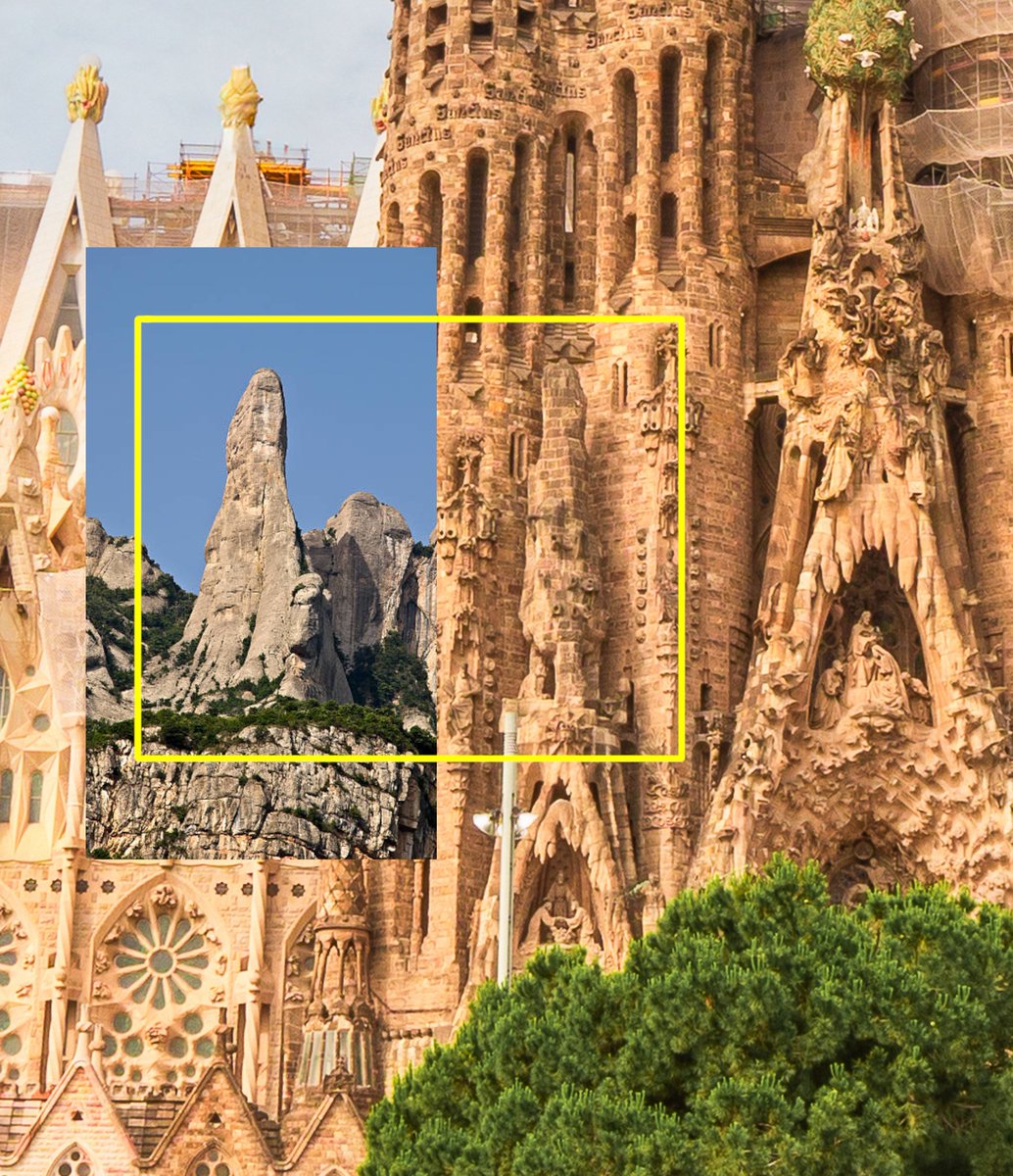 efemarq's tweet photo. Doncs això és el motiu pel qual a la Façana del Naixement hi ha un Cavall Bernat. Gaudí estava enamoradíssim de Montserrat en general, de la Moreneta en particular (una de les capelles de la cripta de la SF està dedicat a ella) i especialment obsedit amb el Cavall Bernat. https://t.co/NIdNBXFRSV