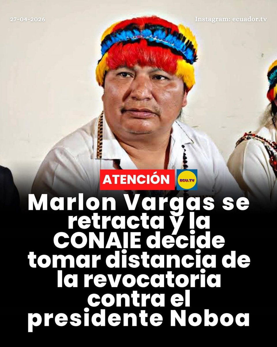 Marlon Vargas le dijo a los correístas que no va a promover la revocatoria del presidente Daniel Noboa.

Inicialmente, el correísta Washington Andrade le pidió apoyo, pero ahora se quedó con los “churros hechos”.

Y ahoraaaa... 😂🤭