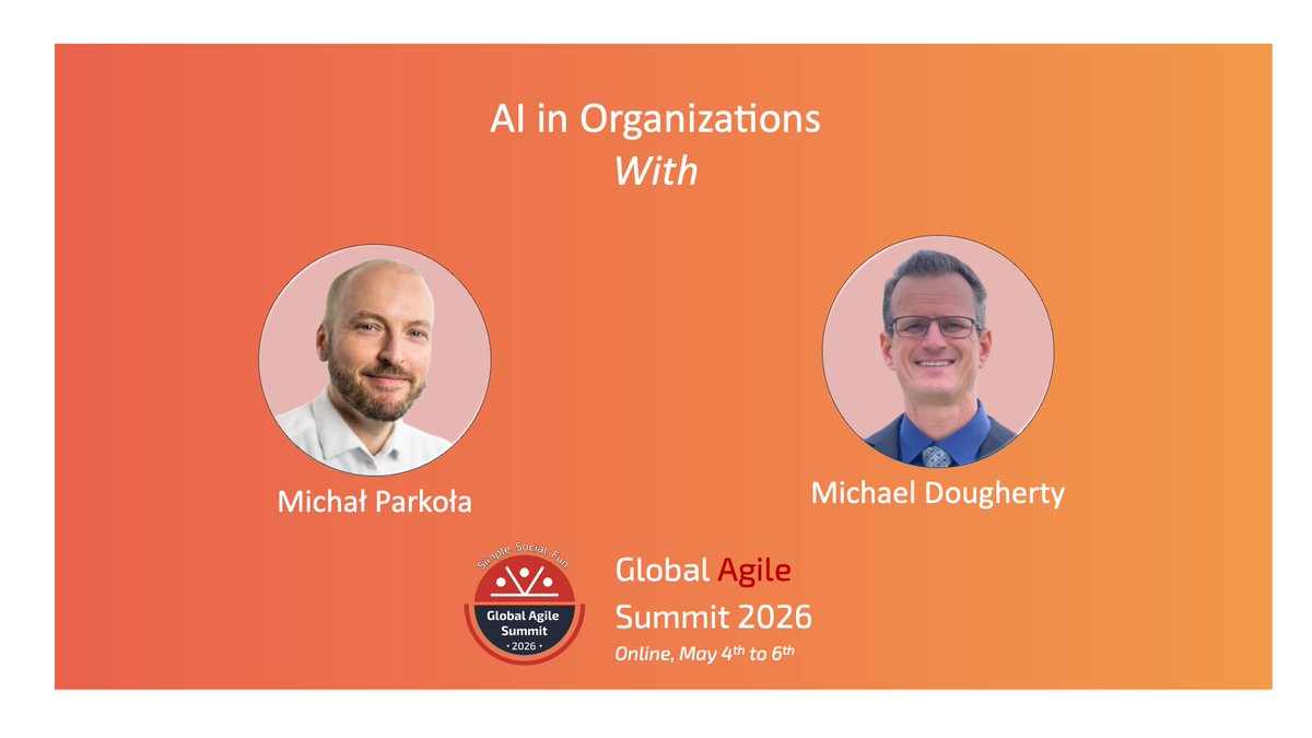 duarte_vasco's tweet image. 🚗 "AI will reshape organizations the same way cars reshaped cities."

Michał Parkoła and Michael Dougherty preview the AI in Organizations track at the @GlobalAgileSmt

Listen now 👉 scrum-master-toolbox.org/2026/04/podcas…

#Agile #Lean #kanban #scrum #leadership @duarte_vasco