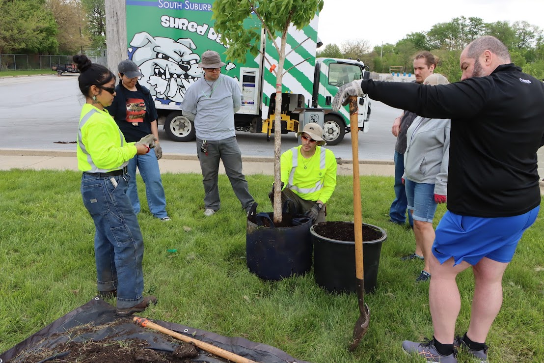 South_Suburban's tweet image. Our Tree Planting &amp;amp; Shred Dawg Shredding event was a huge success! 🌳 Documents were shredded, electronics were recycled, and new trees were planted at the Oak Forest Campus for Arbor Day.

#ThisIsSuccess #BulldogPride #ArborDay