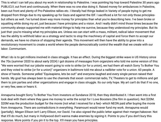 Boots Riley tweet media