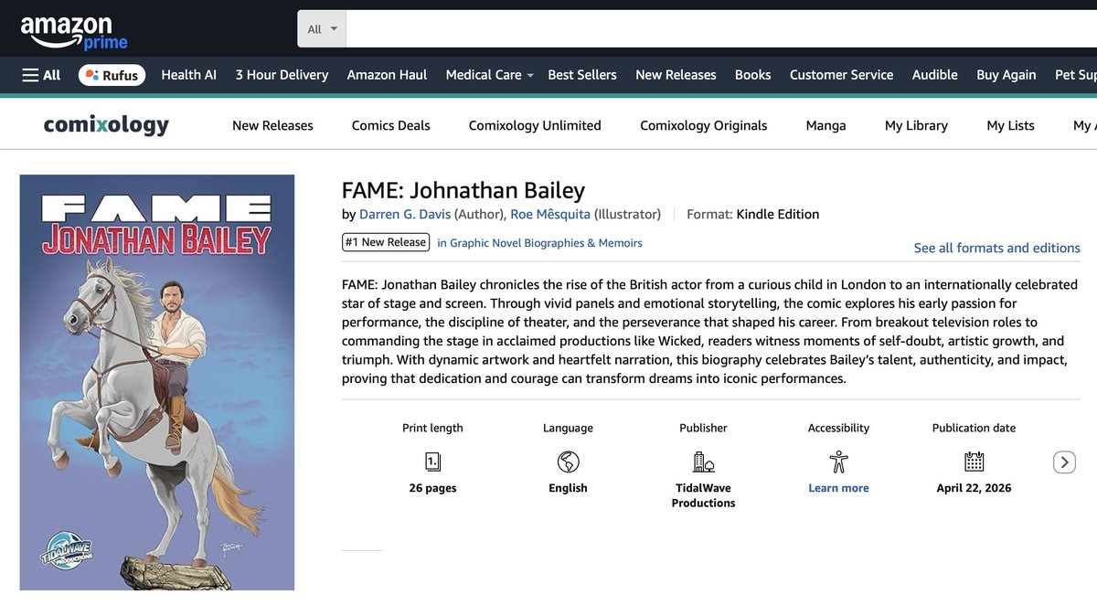 TidalWaveComics's tweet photo. 3 of our new books are trending on Amazon today as #1 New Releases! Thanks to everyone that helped do this.  #Amazon #amazon #newrelease https://t.co/T6oKh8NNkA