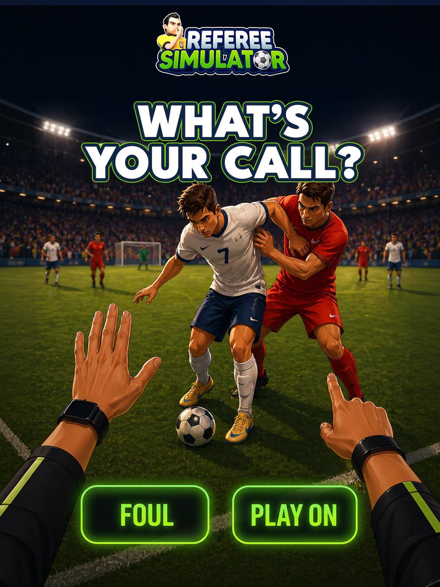 RefSimulator's tweet photo. One push. One moment. One decision. 👀⚽

Was it a foul… or just part of the game?

The pressure is on — and the call is yours.

👉 Step into the chaos. Download Referee Simulator now and make the right call. https://t.co/vhJuE05co3